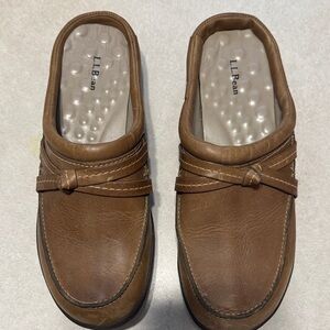 L.L. Bean Women’s Tan Leather Slip-On Loafers